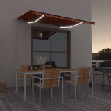 Cumpara ieftin Copertină retractabilă manual LED, portocaliu/maro, 350x250 cm