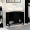 vidaXL Dulap de Baie cu ușă Stejar negru 80 x 33 x 60 cm Lemn compozit