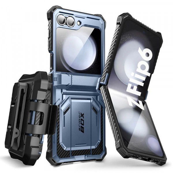 Husa pentru Samsung Galaxy Z Flip7 FE F761 / Z Flip6 F741, i-Blason, ArmorBox, Bleu