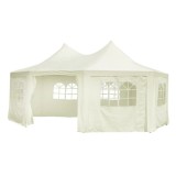 Cumpara ieftin Cort de petrecere octogonal, crem, 6 x 4,4 x 3,5 m