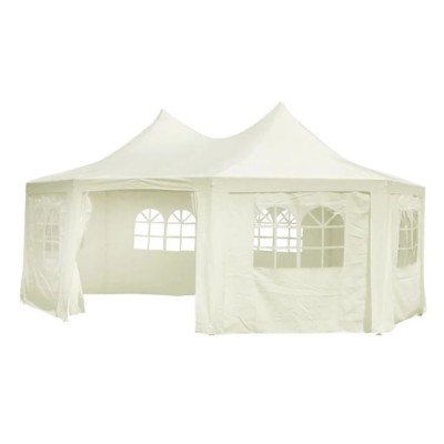 Cort de petrecere octogonal, crem, 6 x 4,4 x 3,5 m foto