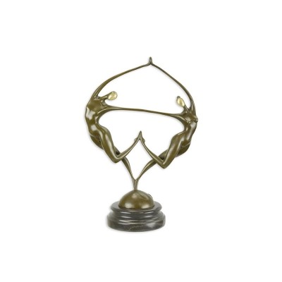 Dansatori-statueta din bronz pe un soclu din marmura BX-2 foto