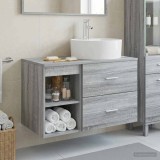 Cumpara ieftin Set dulap baie 2 buc. Sonoma gri 79,5 x 44,5 x 76 cm