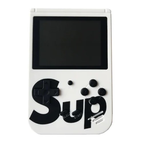 Consola Game Box, Micro-USB, Multiplayer, portabila, cu 400 de jocuri, retro, alb