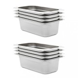 VidaXL Recipiente Gastronorm 8 buc. GN 1/3 100 mm oțel inoxidabil 50895