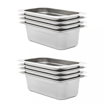 vidaXL Recipiente Gastronorm 8 buc. GN 1/3 100 mm oțel inoxidabil 50895 foto
