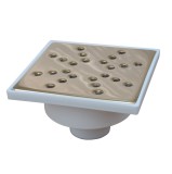 Sifon pardoseala, 150 x 150 mm, PP + inox, iesire verticala D 50 mm