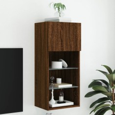 vidaXL Comodă TV cu lumini LED, stejar maro, 40,5x30x90 cm 837055