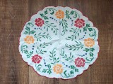 Fata de masa mica / centru masa rotund, brodat manual, vintage, lucru manual