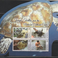 Tonga 2013-Fauna,Reptile,Testoase,bloc de 4 valori,MNH,Mi.Bl.61