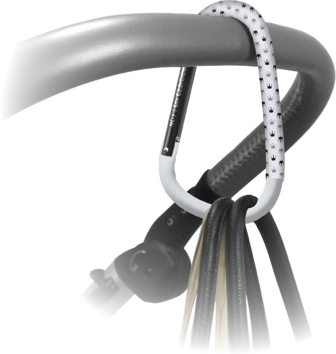 Carlig universal pentru carucior Dooky Light Grey Crown