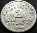 Moneda istorica 2 FRANCI - FRANTA, anul 1943 * cod 1183