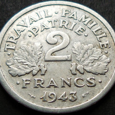 Moneda istorica 2 FRANCI - FRANTA, anul 1943 * cod 1183