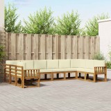 vidaXL Set de canapea cu pernă 10 pcs Natural și Crem 3367048