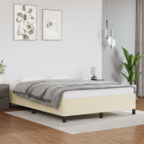 VidaXL Cadru de pat, crem, 140x190 cm, piele ecologică