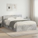 Cumpara ieftin Cadru de pat cu depozitare Gri Beton 140 x 190 cm