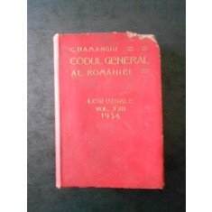 C. Hamangiu - Codul general al Romaniei vol. XXII, 1934