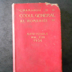 C. Hamangiu - Codul general al Romaniei vol. XXII, 1934