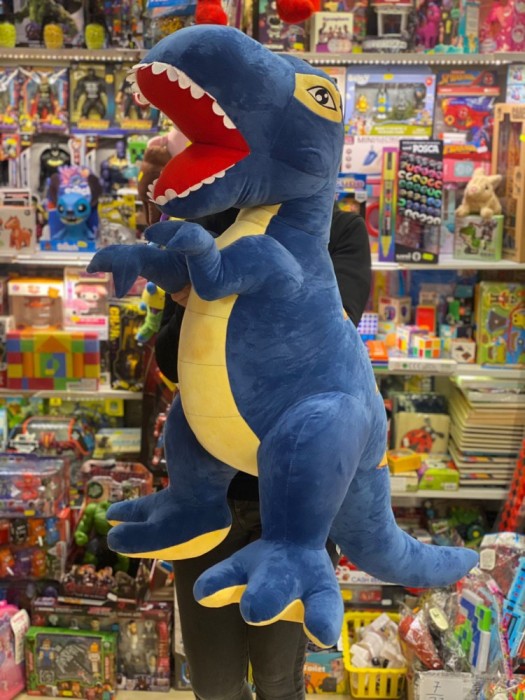 Dinozaur T-REX albastru plus 1,2m