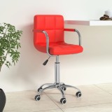 Cumpara ieftin Scaun de birou pivotant, roșu, piele ecologică