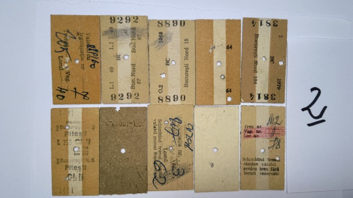 BILETE VECHI TREN CFR BUCURESTI GOLESTI,SUPLIMENT,PITESTI,BUFTEA , DIF CLASA