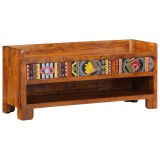 vidaXL Bancă de &icirc;ncălțăminte din lemn masiv de acacia, 100x35x45 cm