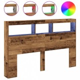 Cumpara ieftin Dulap cu tablie cu LED Lemn vechi 160x17x102 cm