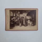 Fotografie de colectie Cabinet, Atelier Victor Angerer, Scena de gen (La carciuma), Wien, Viena, Austria, Austro-Ungaria, ca. 1870
