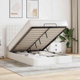 vidaXL Cadru de pat otoman cu saltea alb 140x200cm piele artificială