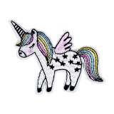 Aplicatie textila termoadeziva brodata, 5,5 x 7 cm, Unicorn, Crisalida