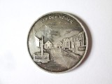 Rară! Germania medalie aniversara argint 1000 orasul Birkenfeld 650 ani 1332-1982.diametrul:35 mm,greutate:14,85 grame