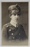MILITAR ROMAN IN UNIFORMA , CU CACIULA CU CIFRUL REGAL ROMAN , CARTE POSTALA ILUSTRATA , 1926