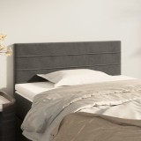 Cumpara ieftin Tăblie de pat, gri &icirc;nchis, 90x5x78/88 cm, catifea