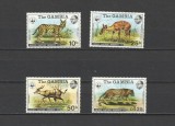 GAMBIA 1976 WWF FAUNA PROTEJATA ANIMALE SALBATICE COTA MICHEL 100 EURO, Nestampilat