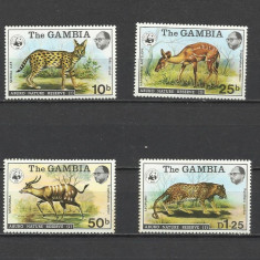 GAMBIA 1976 WWF FAUNA PROTEJATA ANIMALE SALBATICE COTA MICHEL 100 EURO