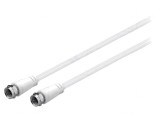 Cablu Coaxial 75&Omega; 10m F-Mufă Alb PVC, Goobay