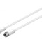 Cablu Coaxial 75&Omega; 3m Alb PVC Cu Mufe F