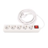 Prelungitor 5 prize cu intrerupator, cablu 1.5m, culoare alba