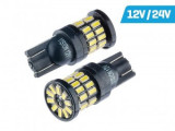 Set 2 Becuri LED W5W T10 12V/24V 6500K Alb 120lm Canbus 36x SMD 4014
