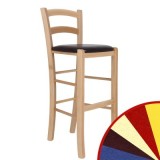 SCAUN PAESANA BAR - CADRU NATUR - IMITATIE PIELE - DIVERSE CULORI - Visiniu 21902