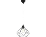 Cumpara ieftin Pendul Vintage EGLO Tarbes Negru E27, Metal, Inaltime Reglabila 110cm, Diametru 32.5cm, Design Modern