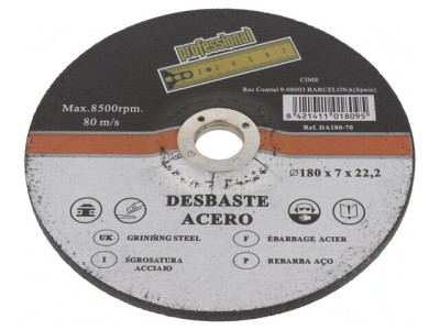 Disc de șlefuit metal/oțel 180mm 7mm foto
