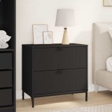 vidaXL Noptieră cu sertar Negru 63.5 x 36 x 61 cm Lemn compozit