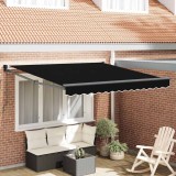 vidaXL Cortina Retractabilă Manual Negru 350 x 250 cm țesătură 3330331