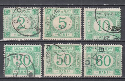 ROMANIA 1898 TAXE DE PLATA EMISIUNEA a VI-a FILIGRAN PR SERIE STAMPILATA foto