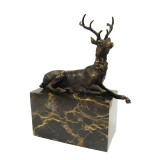 Cerb- statueta din bronz cu un soclu din marmura YY-65, Animale