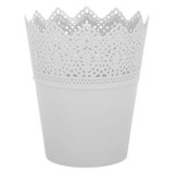 Masca din Plastic Alb Model Dantela pentru Ghiveci &Oslash;15x18cm - 1.7L, CMCLASS