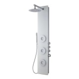 Cumpara ieftin Panel Dus Hidromasaj Kella Termostat Sticla 145cm Argintiu Cook&amp;Lewis Coloana Dus Inox 3 Functii