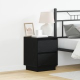 vidaXL Noptierile cu lumini LED 2 buc negru 39x34.5x50 cm