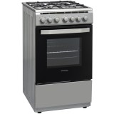 Aragaz mixt Heinner HFSC-V60LITGC-SL, 4 arzatoare, Argintiu, Clasa A